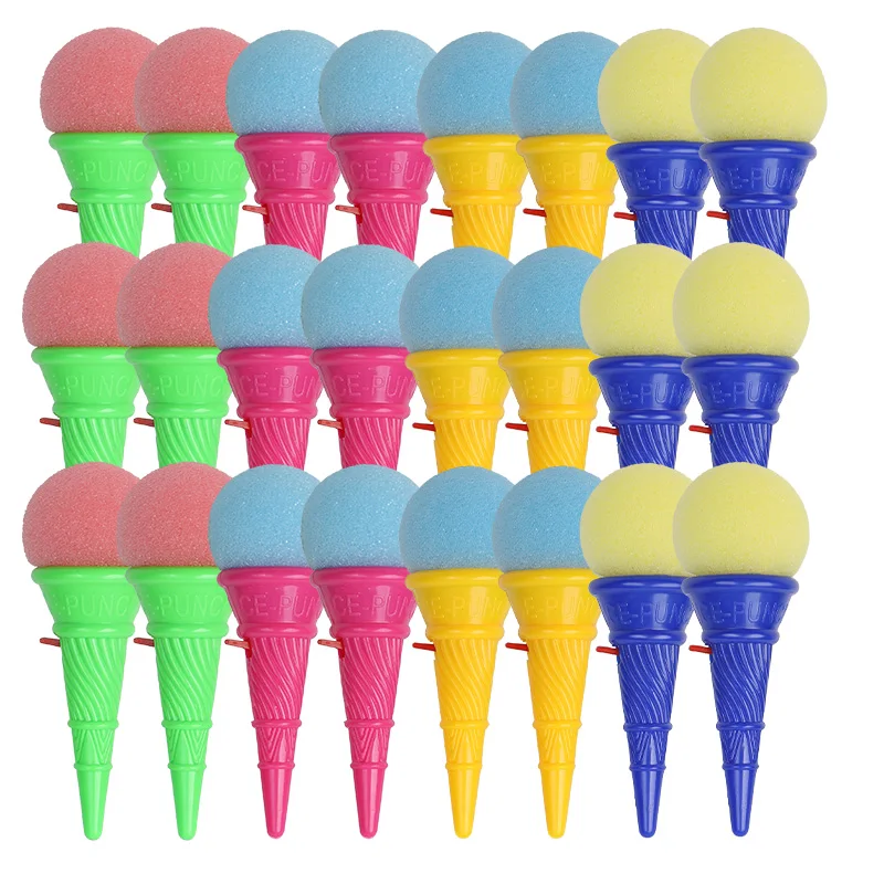 10/20/30Pcs Ice Cream Shooters Soft Sponge Ball Catapult Toy Kids Birthday Party Favors Pinata Goodie Bag Filler Christmas Gifts