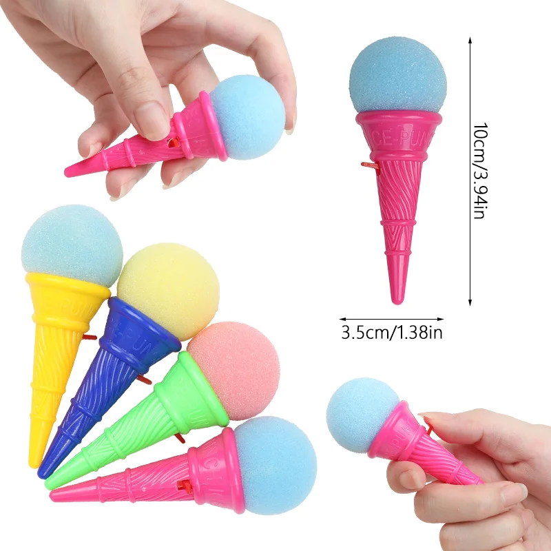 10/20/30Pcs Ice Cream Shooters Soft Sponge Ball Catapult Toy Kids Birthday Party Favors Pinata Goodie Bag Filler Christmas Gifts