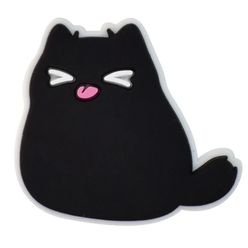 16Pcs Cute Black Cat Series Shoe Charms For Slides Sandals, PVC Shoe Decorations Accessories For Christmas Birthday Gift Party