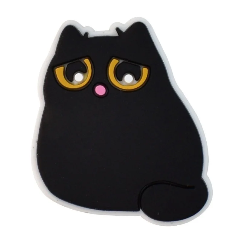 16Pcs Cute Black Cat Series Shoe Charms For Slides Sandals, PVC Shoe Decorations Accessories For Christmas Birthday Gift Party