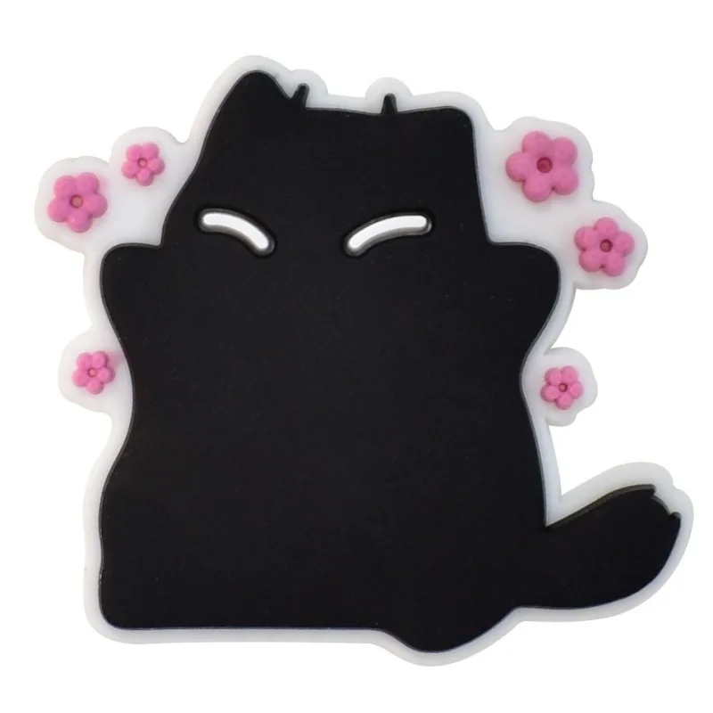 16Pcs Cute Black Cat Series Shoe Charms For Slides Sandals, PVC Shoe Decorations Accessories For Christmas Birthday Gift Party
