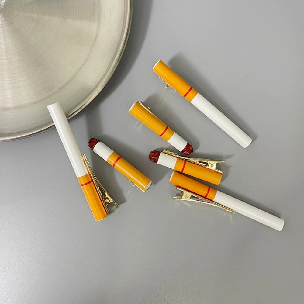 2PCS Creative Funny Emulated Cigarette Hairpins Halloween Christmas Birthday Bachelorette Party Women Hair Clips Girls Headwear