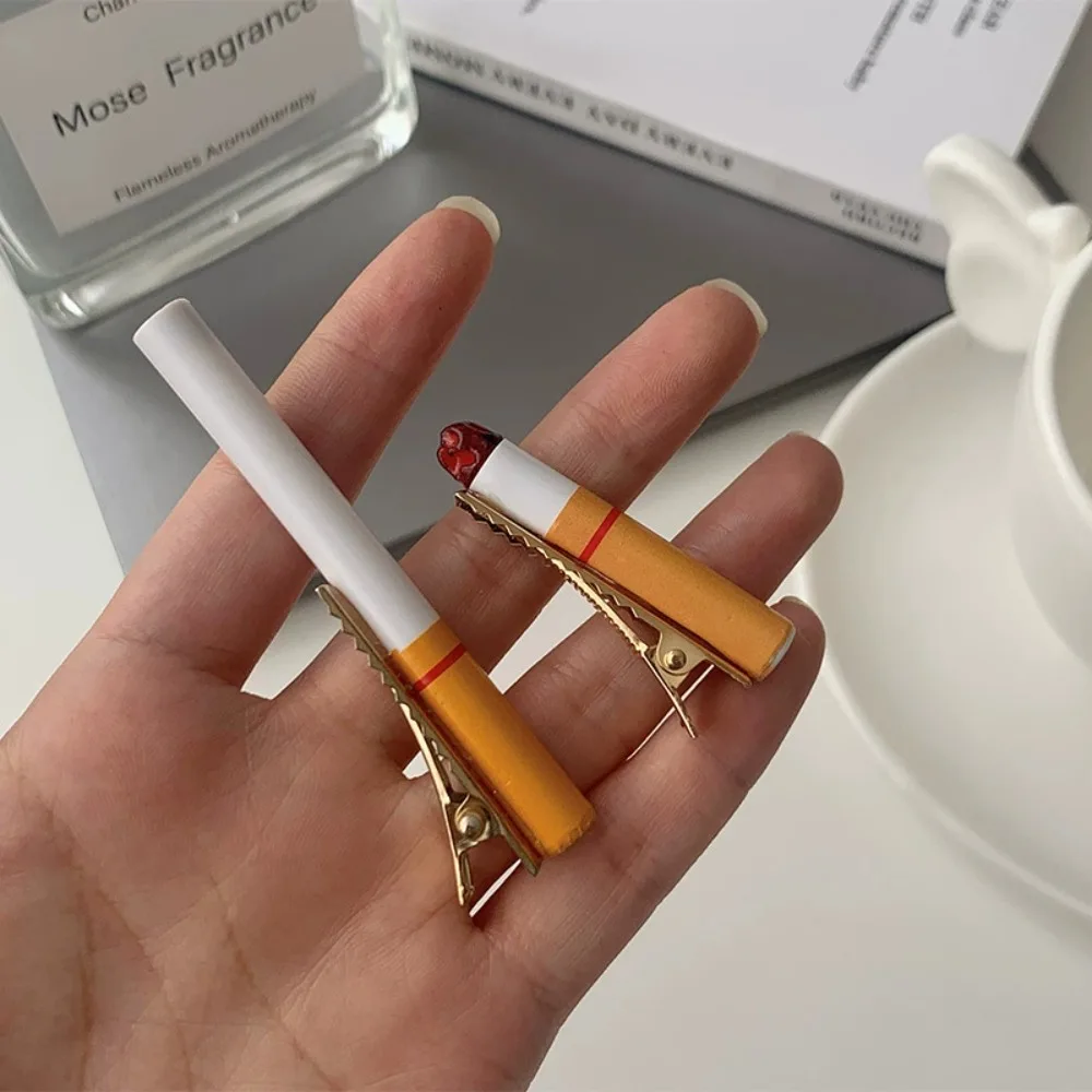 2PCS Creative Funny Emulated Cigarette Hairpins Halloween Christmas Birthday Bachelorette Party Women Hair Clips Girls Headwear