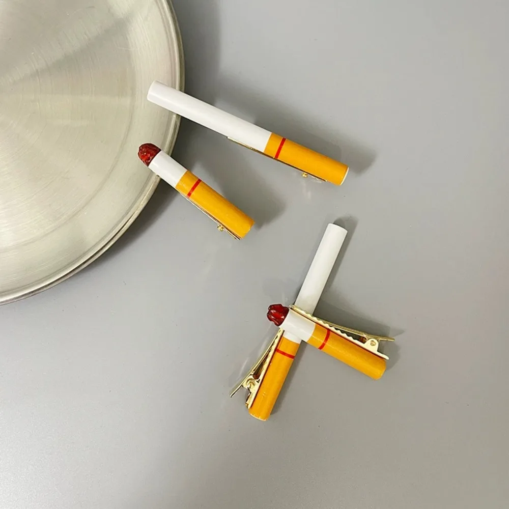 2PCS Creative Funny Emulated Cigarette Hairpins Halloween Christmas Birthday Bachelorette Party Women Hair Clips Girls Headwear