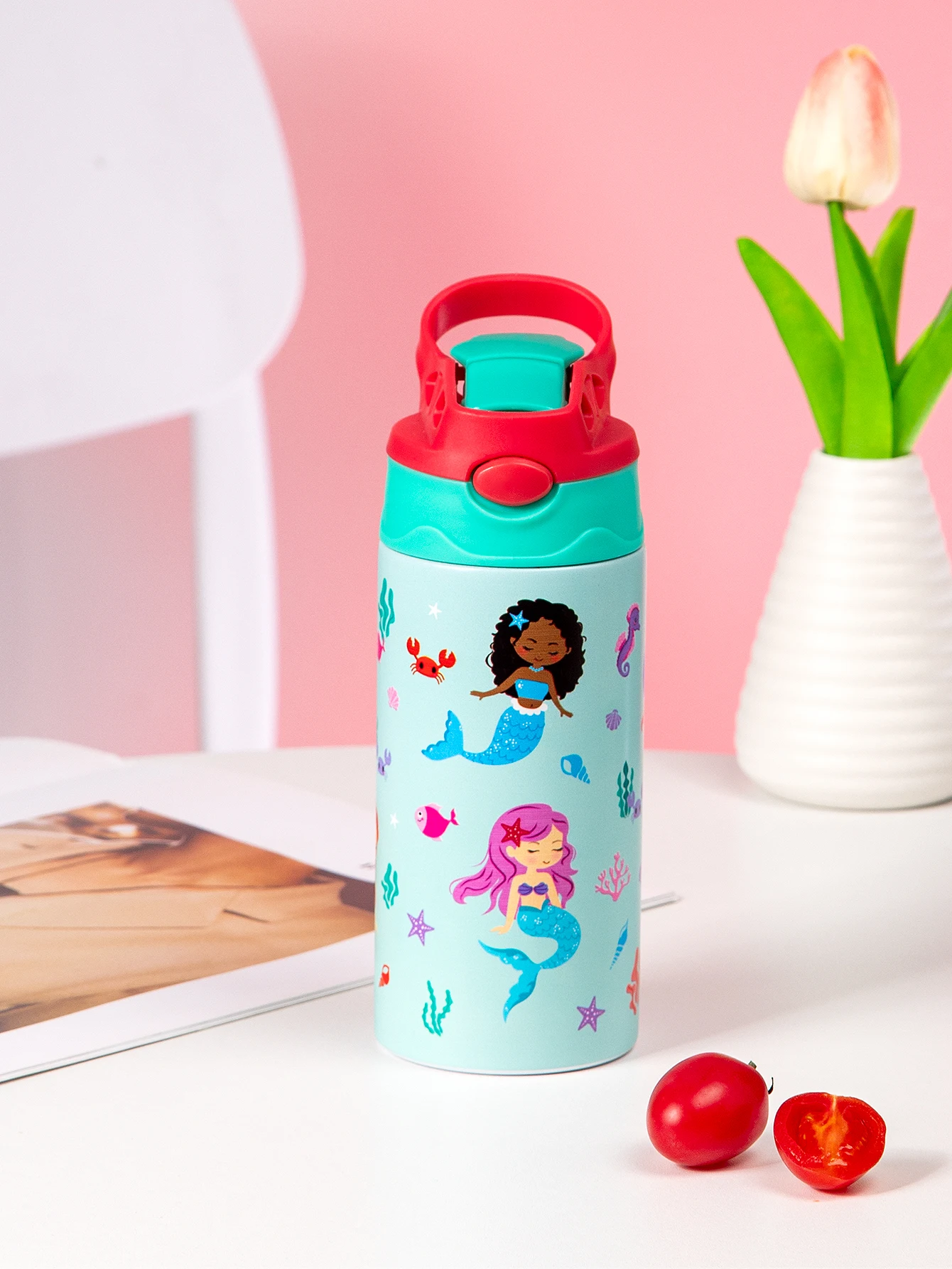350ml Cartoon Insulated Cup Animal Pattern Stainless Steel Thermos Cup Christmas Vacuum Flasks Water Bottle Xmas Gift Cup