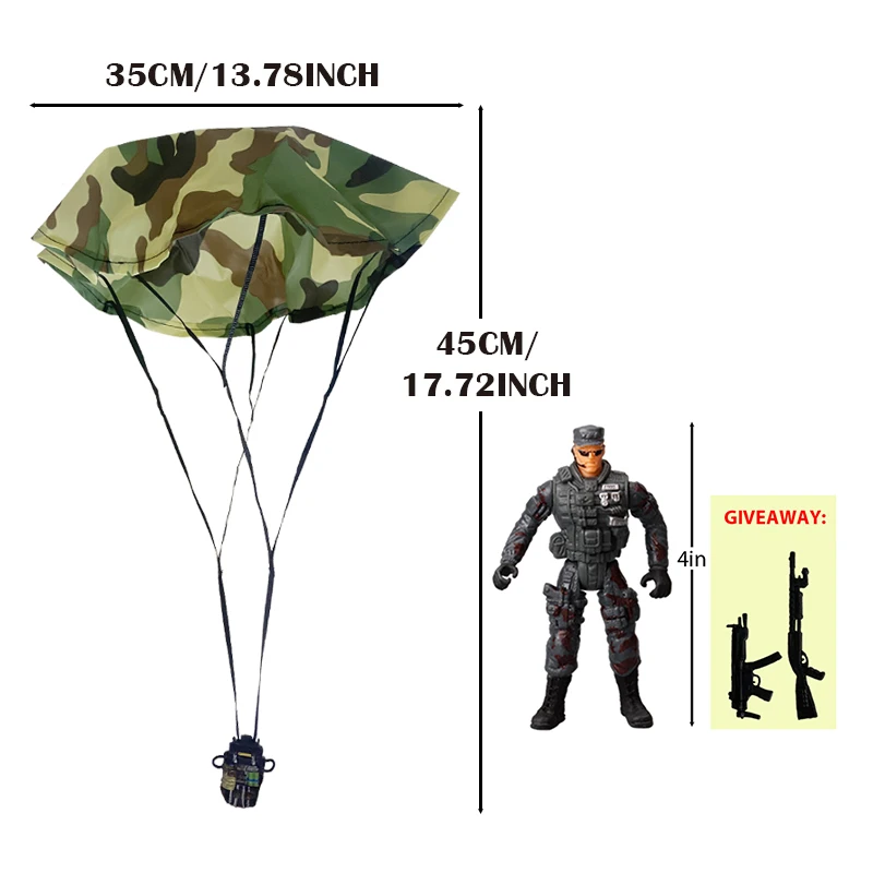 Parachute Toy Army Police Military Snow Navy Soldier Action Figure Toy Hand Throwing Kids Game for Boy Children Christmas Gift
