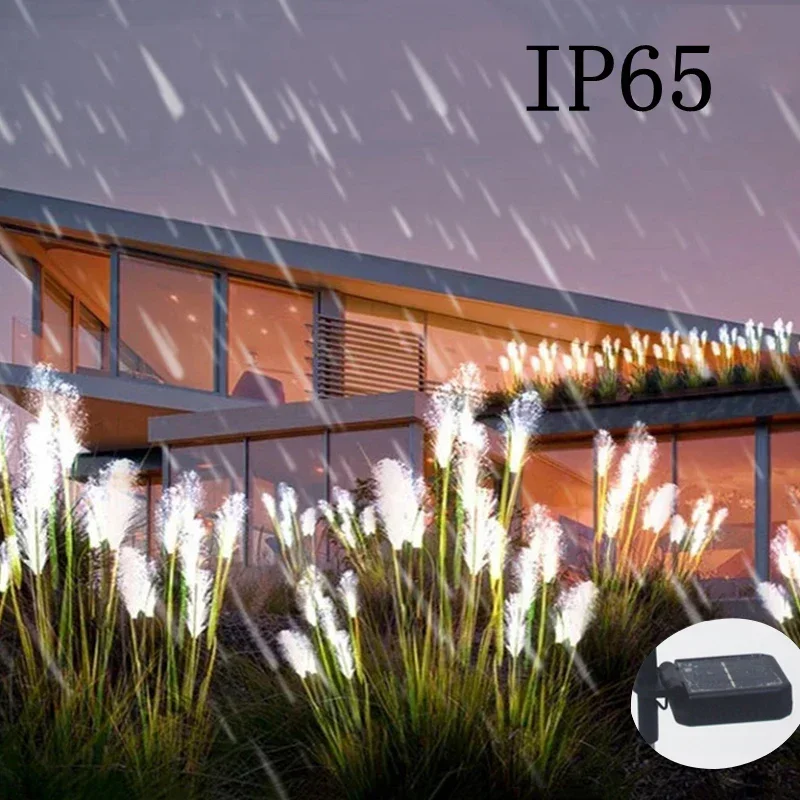 LED Solar Garden Reed Lamp Outdoor Waterproof Lawn Light Yard Christmas Decoration Path Lighting Decor Solar Power Light