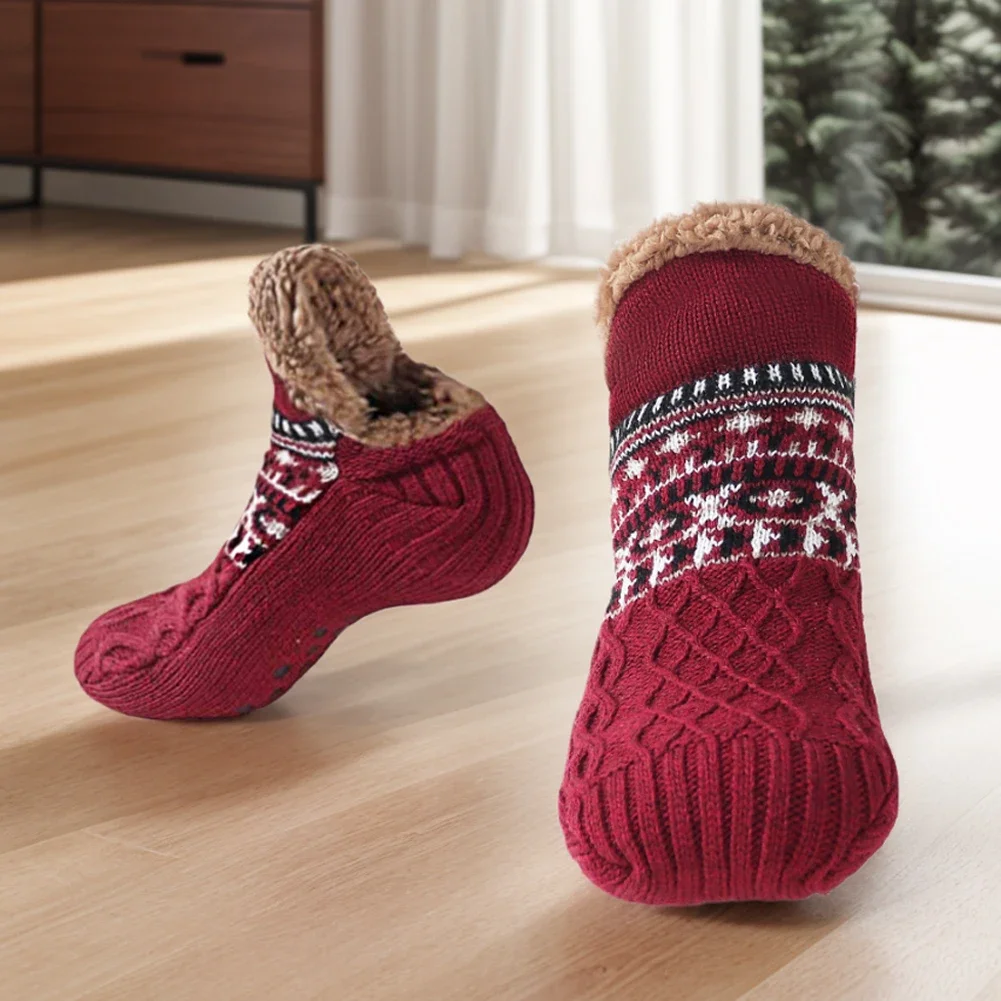 Thick Thermal Non-Slip Socks for Men/Women - Warm Winter Ski Soccer Indoor Slippers Christmas Gift