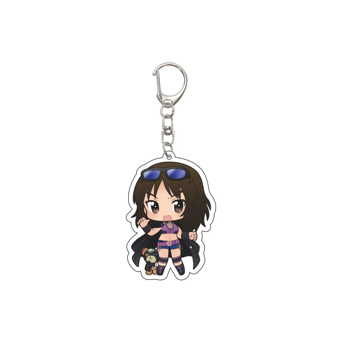 55MM Anime GIRLS und PANZER The Movie Keychain Nishizumi Miho/Akiyama Yukari Key Chain Acrylic Model Plate Christmas Gifts