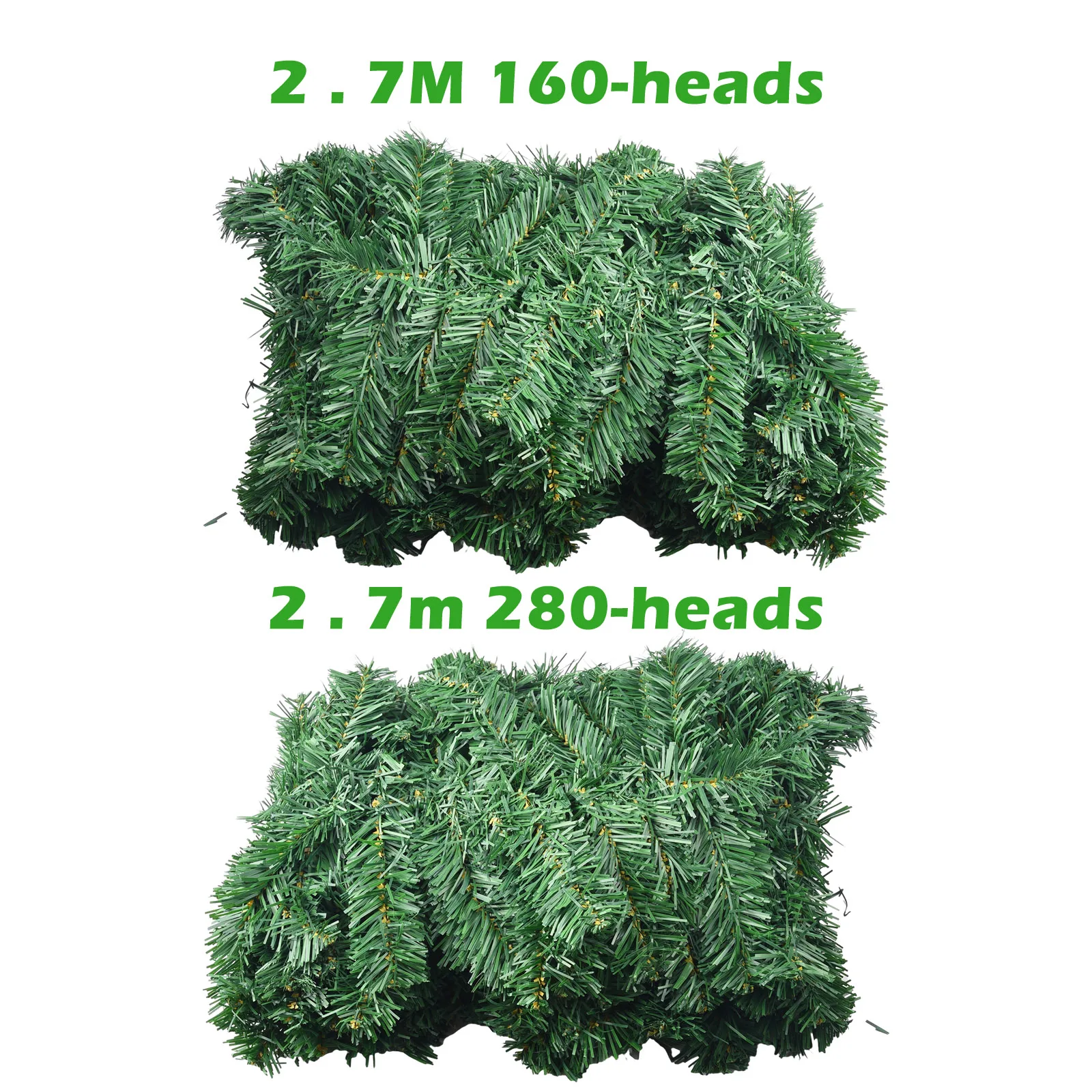 1pcs 2.7M Artificial Green Christmas Garland Wreath Christmas Pine Tree Rattan Decor Home Decor Xmas Stair Decoration