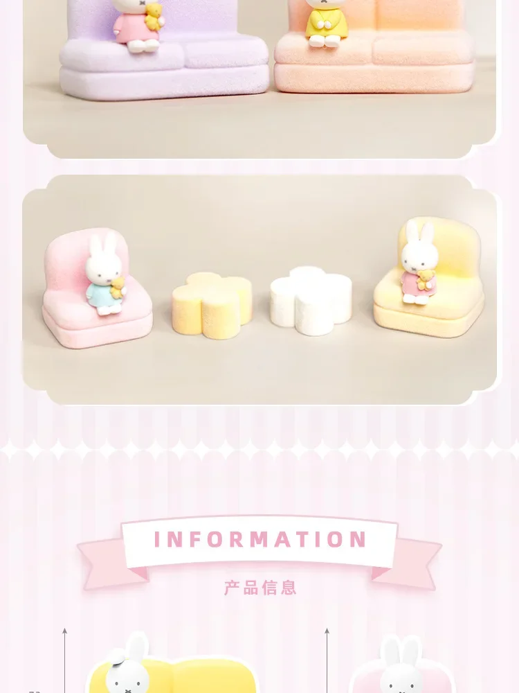 Kawaii Miffy Cartoon Surrounding Sofa Mobile Phone Stand Fashion Play Model Hand Desk Decoration Cute Doll Toy Christmas Gifts