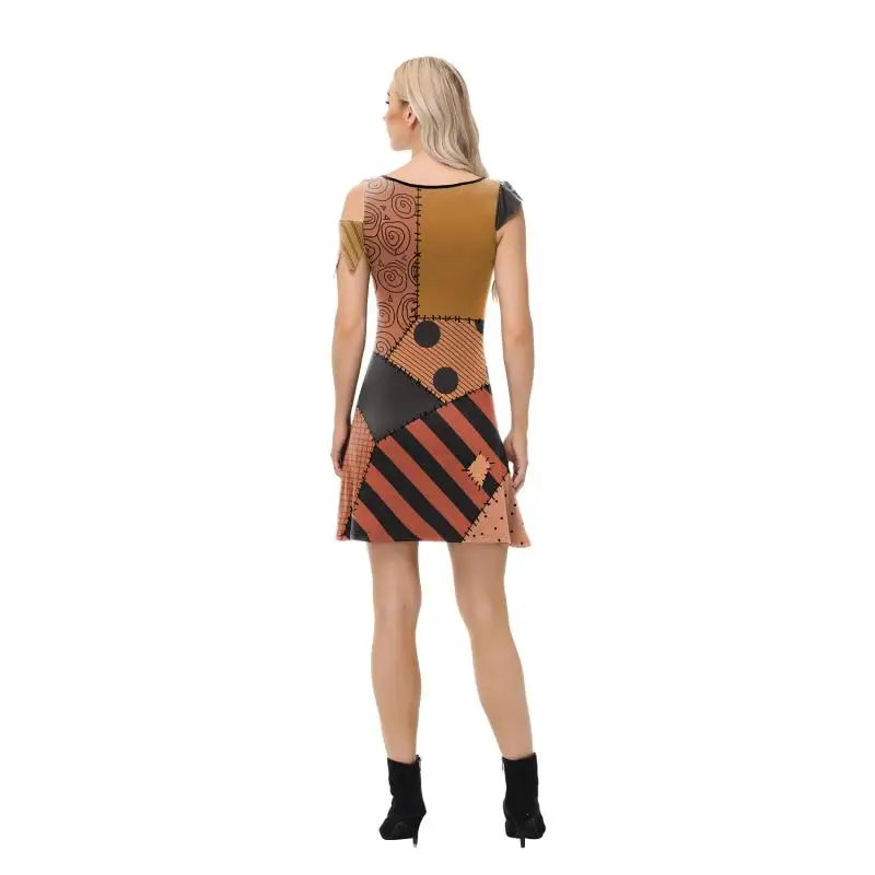 Halloween Dress Suit Women Cosplay Costume Funny Wig Socks Set Movie Dress Up Carnival Gown Party Outfit