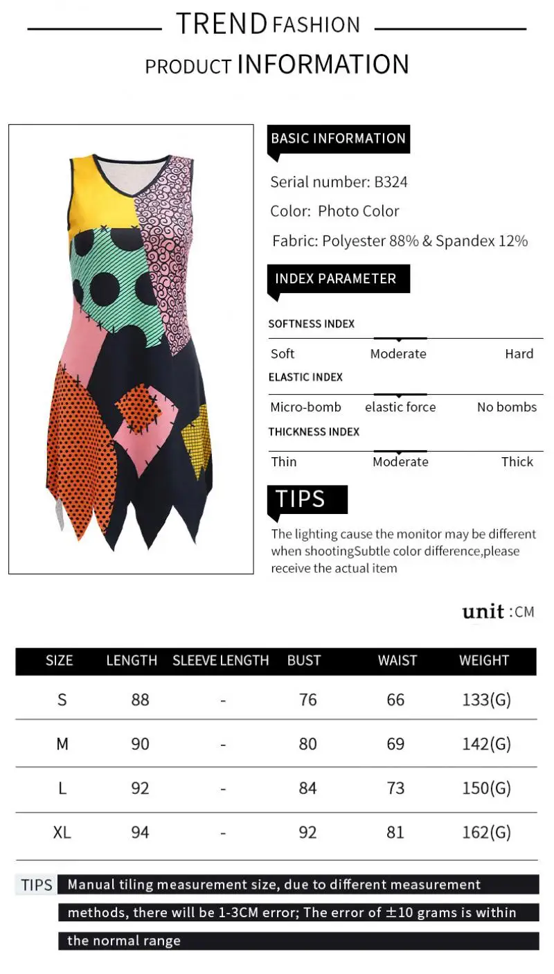Halloween Dress Suit Women Cosplay Costume Funny Wig Socks Set Movie Dress Up Carnival Gown Party Outfit