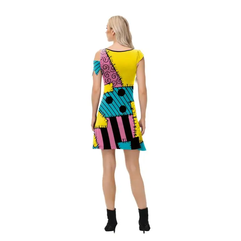 Halloween Dress Suit Women Cosplay Costume Funny Wig Socks Set Movie Dress Up Carnival Gown Party Outfit