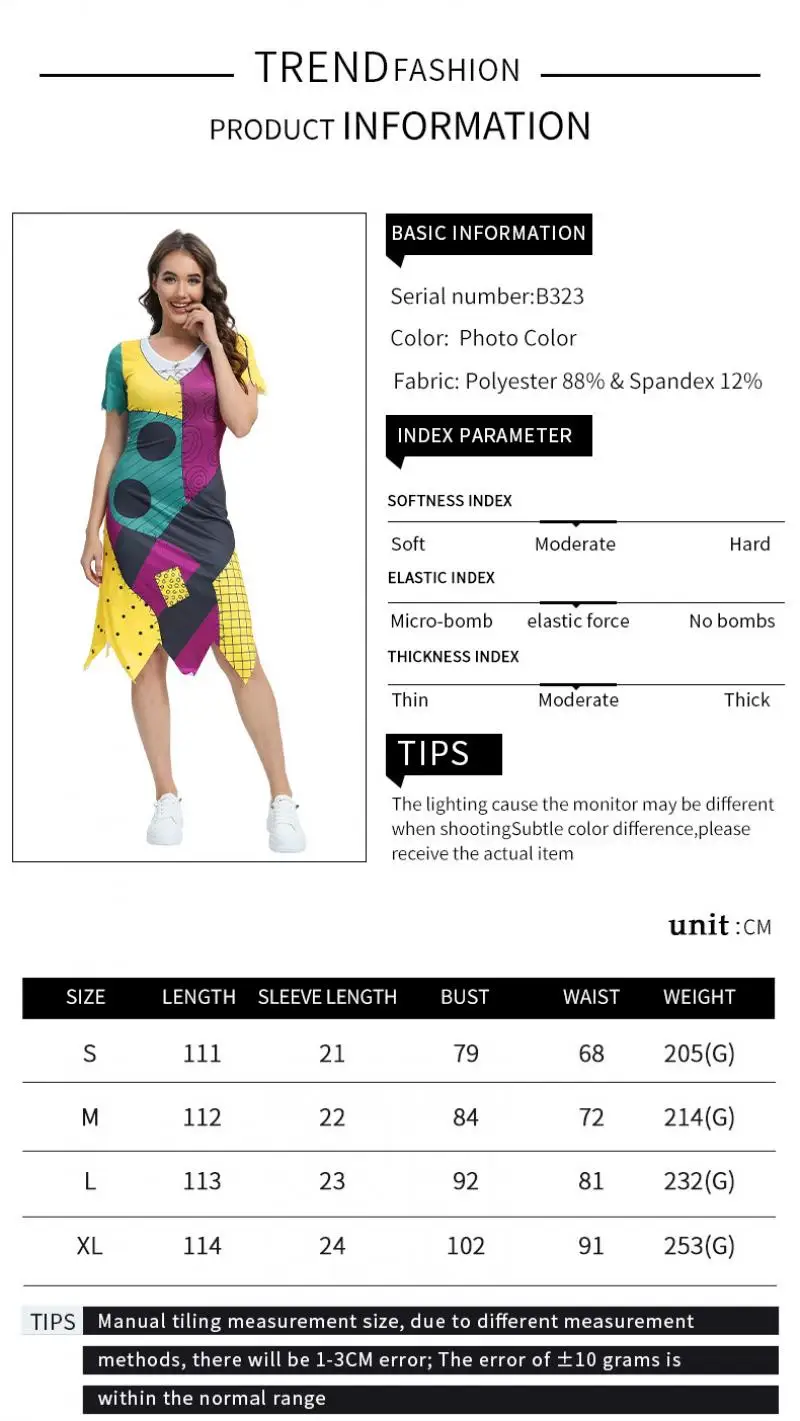 Halloween Dress Suit Women Cosplay Costume Funny Wig Socks Set Movie Dress Up Carnival Gown Party Outfit