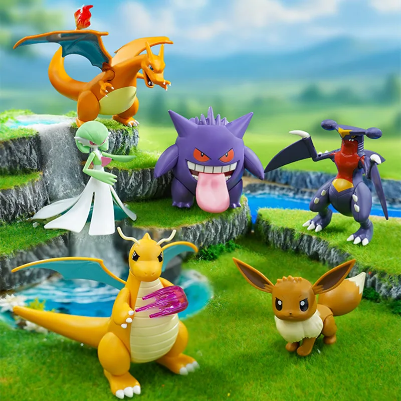 Gengar Charizard Eevee Dragonite Gardevoir Garchomp Anime Figure Model Peripheral Assemble Toys Blind Box Ornament Birthday Gift
