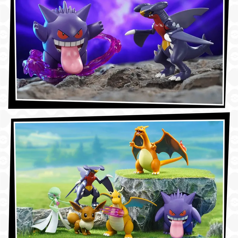 Gengar Charizard Eevee Dragonite Gardevoir Garchomp Anime Figure Model Peripheral Assemble Toys Blind Box Ornament Birthday Gift