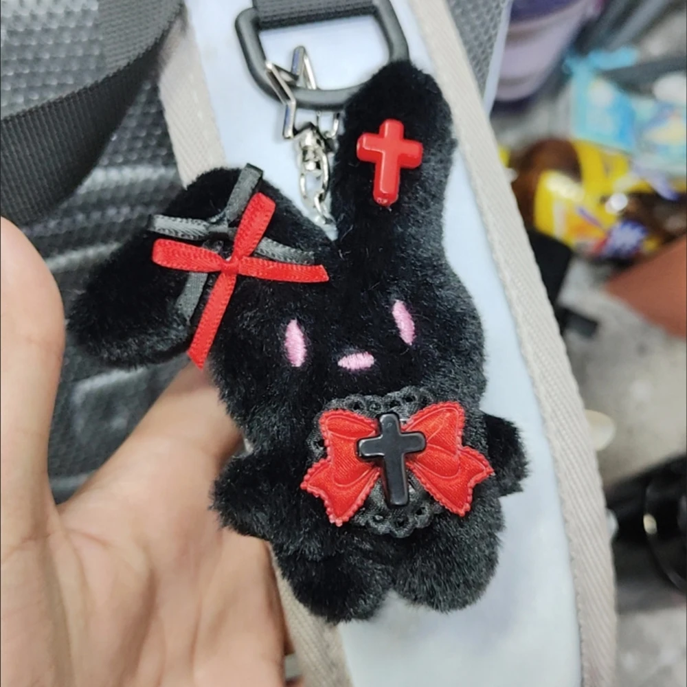 Anime NEEDY GIRL OVERDOSE Guard Keychain Cosplay Plush Pendant Keyrings Props Accessories Key Chains Fans Christmas Gifts
