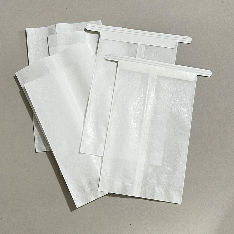 100pcs White Cotton Paper Bags 10.5*17cm Photo Cards DIY Handmade Jewelry Packaging Pouches with Wire Gift Christmas Wrapping