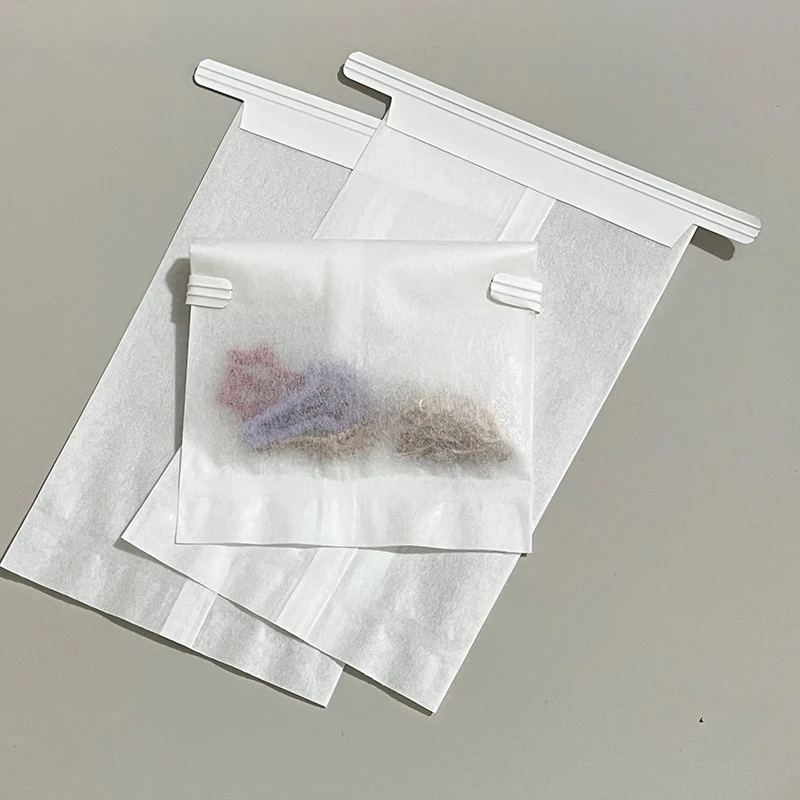 100pcs White Cotton Paper Bags 10.5*17cm Photo Cards DIY Handmade Jewelry Packaging Pouches with Wire Gift Christmas Wrapping