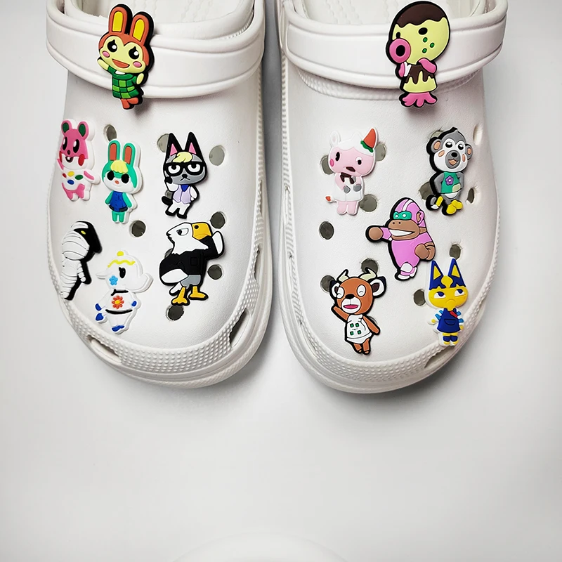 12-24Pcs Animals Cartoon Shoe Charms For Slides Sandals, PVC Shoe Decoration Accessories For Christmas Birthday Gift Party Favor