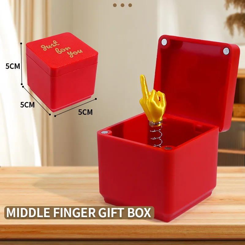 Christmas Interesting Prank Gift Middle Finger in Box Christmas Box Funny Creative Gifts Office Desk Decoration Home Decoration