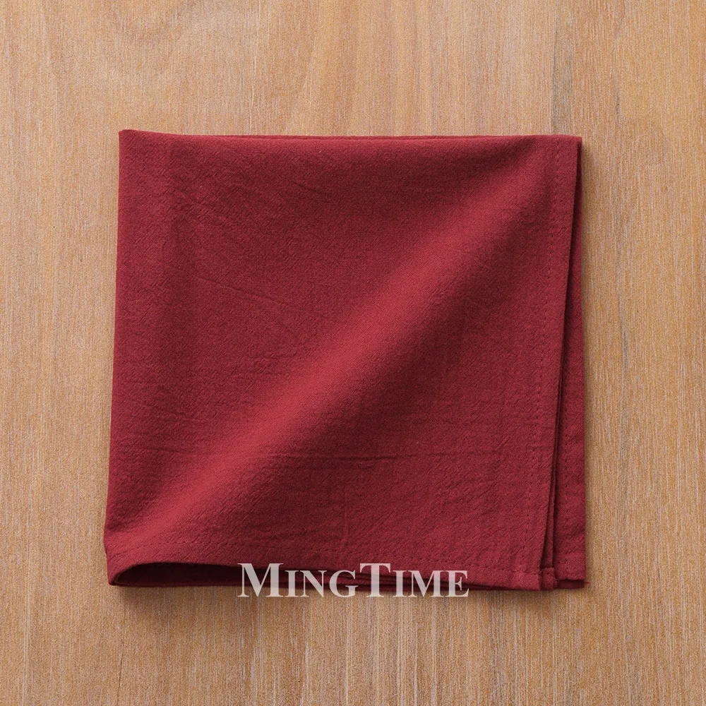 Napkin 40cm X 40cm Washed Cotton Cloth Plain Soft Classic Style Table Napkin for Wedding Christmas Home Party Linen