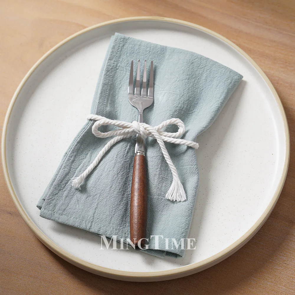 Napkin 40cm X 40cm Washed Cotton Cloth Plain Soft Classic Style Table Napkin for Wedding Christmas Home Party Linen