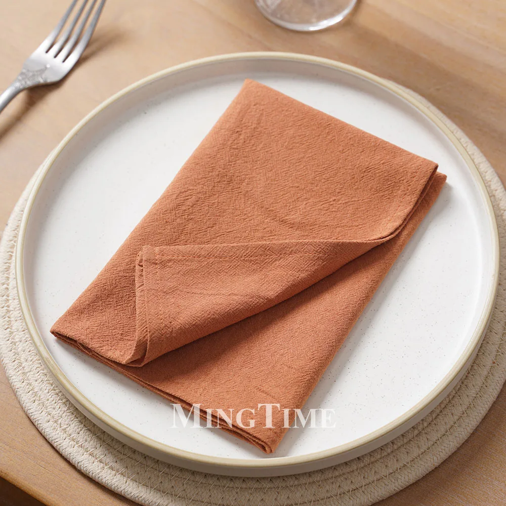 Napkin 40cm X 40cm Washed Cotton Cloth Plain Soft Classic Style Table Napkin for Wedding Christmas Home Party Linen