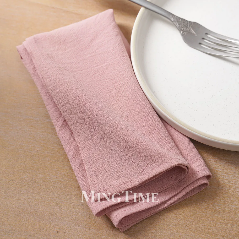 Napkin 40cm X 40cm Washed Cotton Cloth Plain Soft Classic Style Table Napkin for Wedding Christmas Home Party Linen