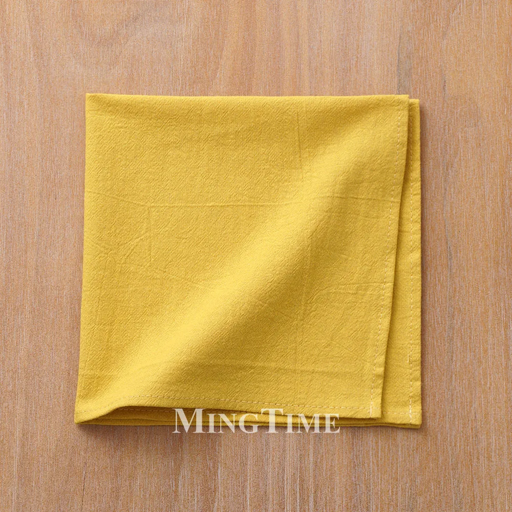 Napkin 40cm X 40cm Washed Cotton Cloth Plain Soft Classic Style Table Napkin for Wedding Christmas Home Party Linen