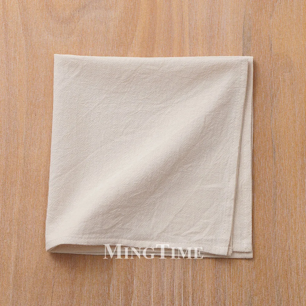 Napkin 40cm X 40cm Washed Cotton Cloth Plain Soft Classic Style Table Napkin for Wedding Christmas Home Party Linen