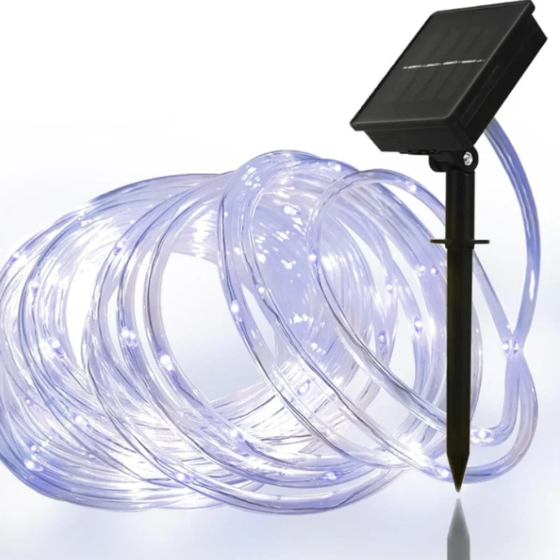 12m/7m Solar String Lights Garden Waterproof Tube Rope Lamp Christmas Garland Lights For Outdoor Holiday Decoration Lighting