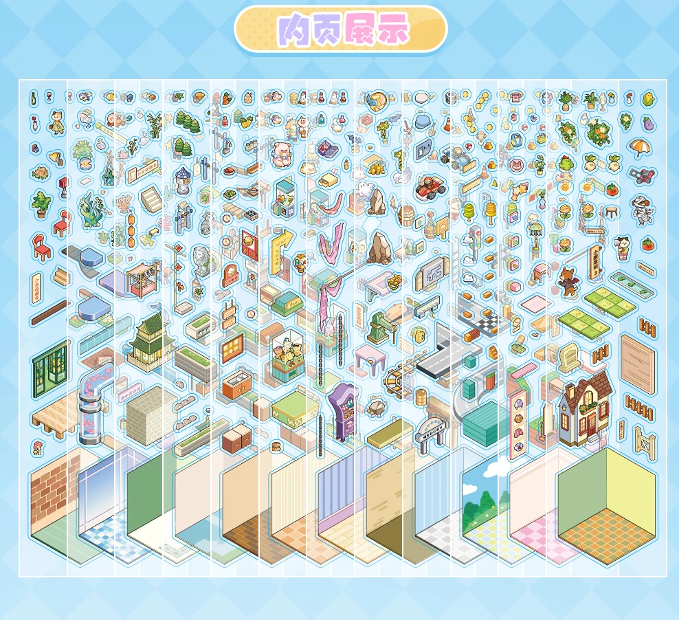 Kawaii Cabin Crisis 3D Dream Flower House Landscape Sticker book DIY Pocket Cabin Scene Christmas gifts 