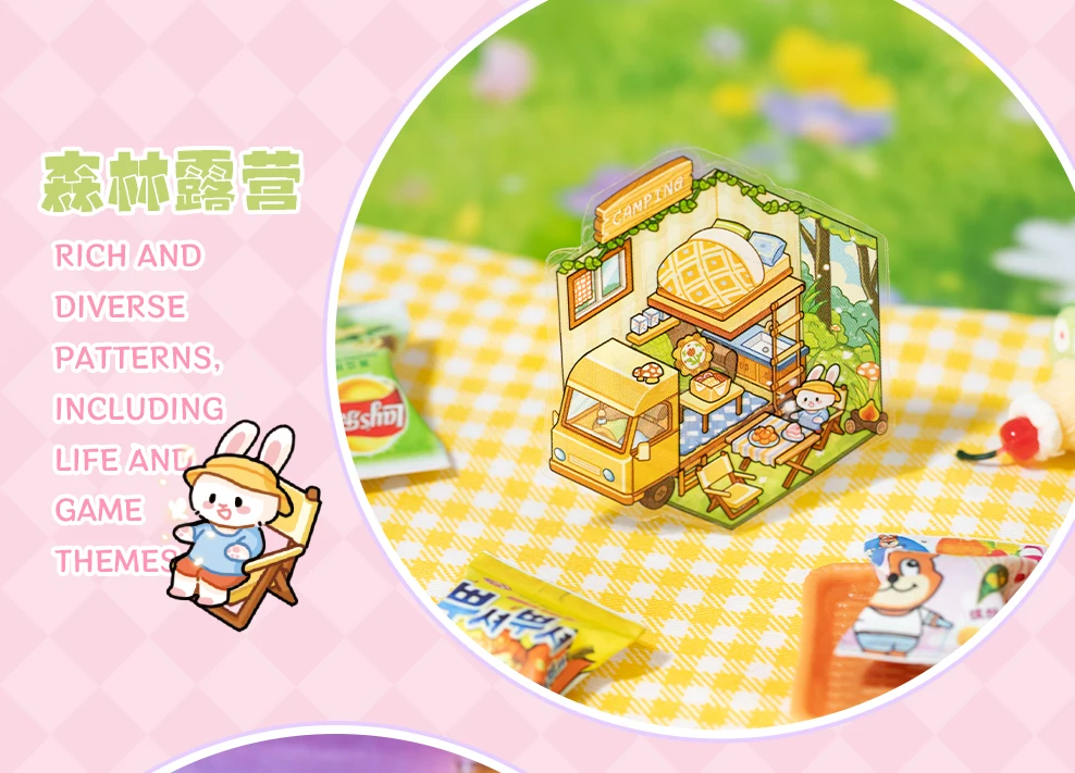 Kawaii Cabin Crisis 3D Dream Flower House Landscape Sticker book DIY Pocket Cabin Scene Christmas gifts 