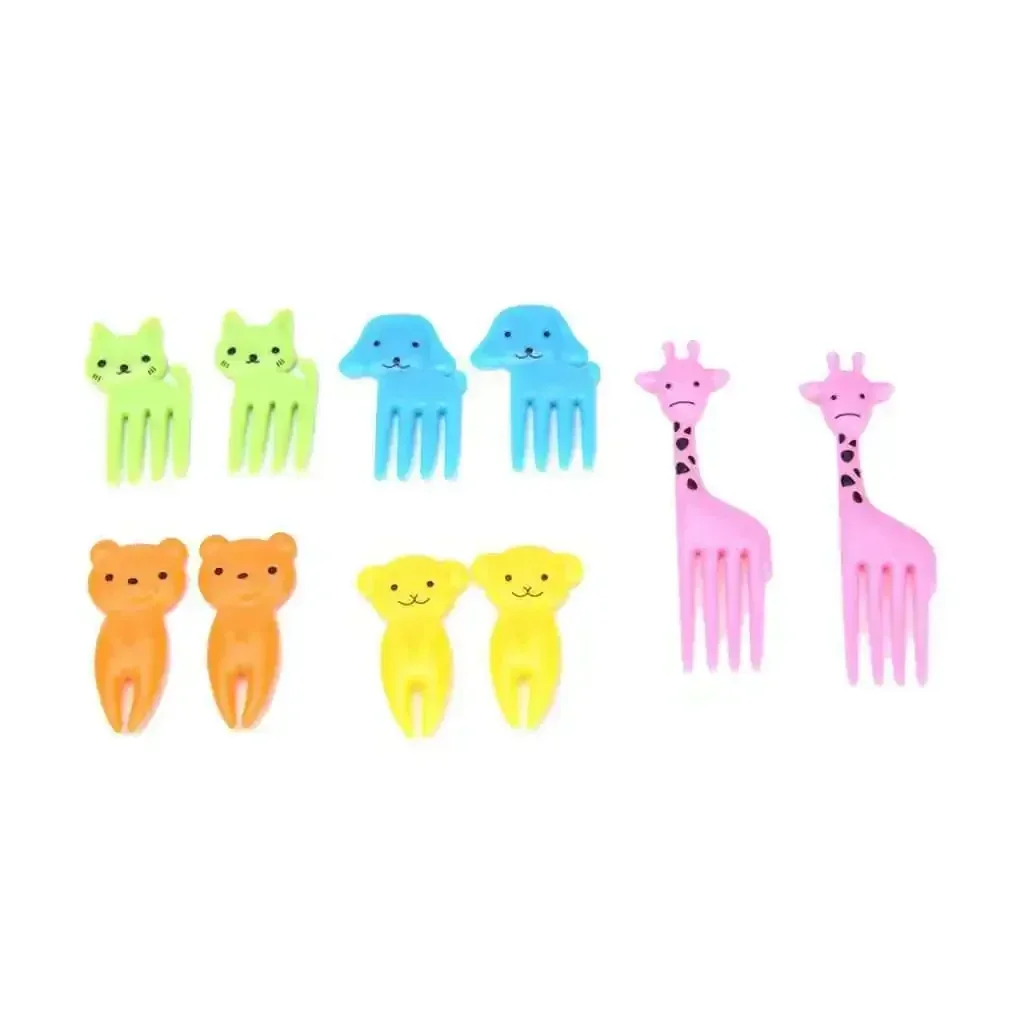 10-120pcs Animal Farm Fruit Fork Mini Cartoon Children Snack Cake Dessert Food Pick Toothpick Bento Lunches Party Christmas gift