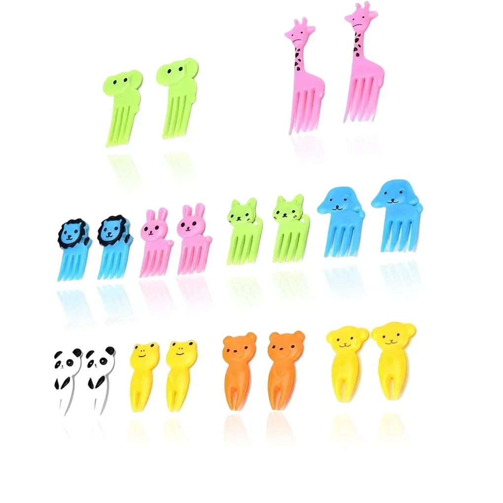 10-120pcs Animal Farm Fruit Fork Mini Cartoon Children Snack Cake Dessert Food Pick Toothpick Bento Lunches Party Christmas gift