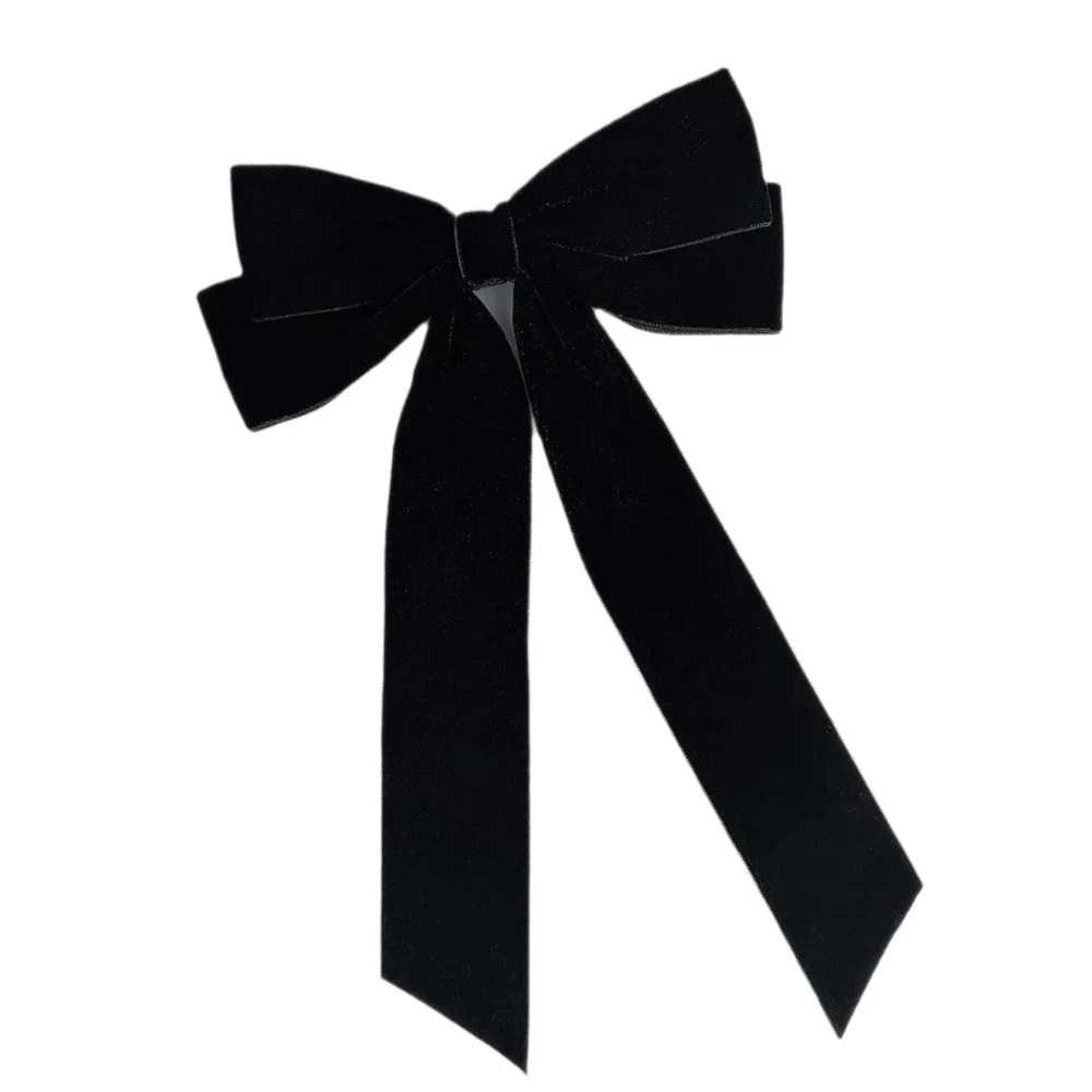 1/2/5/10pcs Christmas velvet with double bow hair clip, fashionable, simple and versatile princess duckbill clip hair accessory