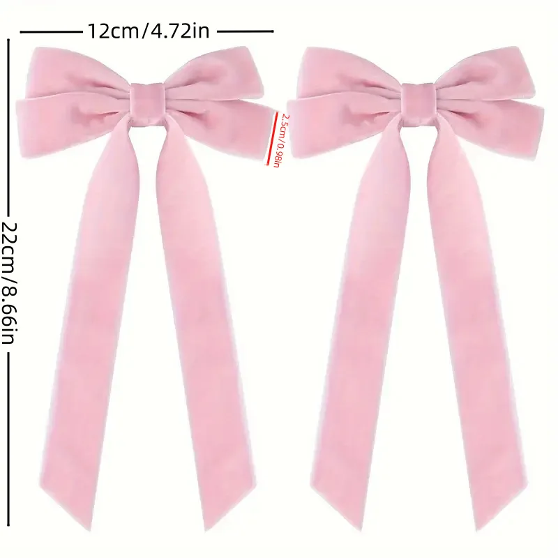 1/2/5/10pcs Christmas velvet with double bow hair clip, fashionable, simple and versatile princess duckbill clip hair accessory