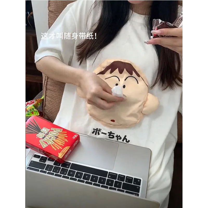 Creative Boochan 3D Tissue T-Shirt Short Sleeve Fun Fashion Trends Portable Tissue Paper Cute Christmas Gifts