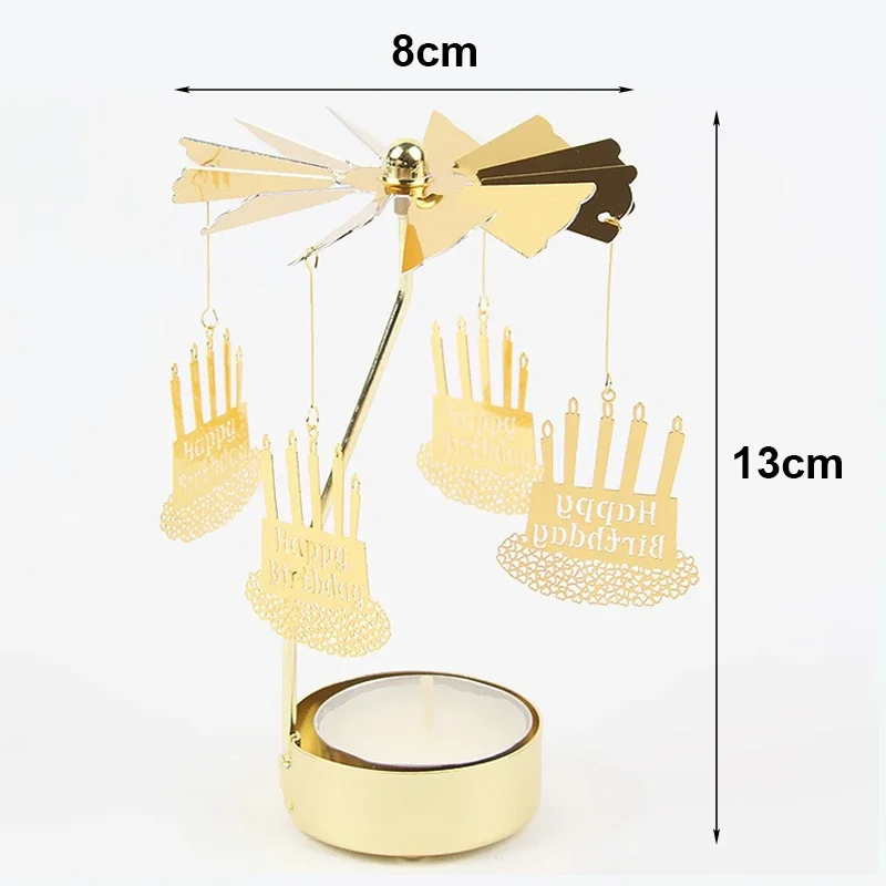 1pc Metal Hot Rotating Candle Holder Christmas Rotating Candle Holder Dinner Party Wedding Party Candle Holder Decoration Gift