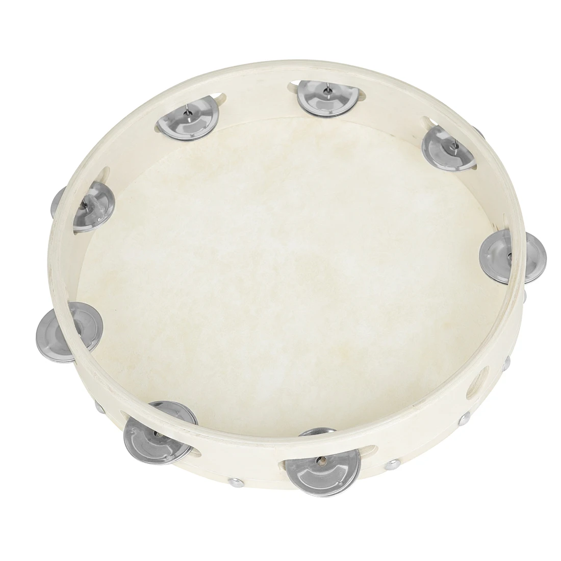 IRIN 8/10inch Tambourine Orff Sheepskin Drum Wood Tambour Panderos Bell Jingles Percussion Musical Instruments Christmas Gift