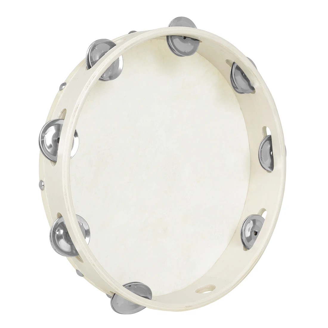 IRIN 8/10inch Tambourine Orff Sheepskin Drum Wood Tambour Panderos Bell Jingles Percussion Musical Instruments Christmas Gift