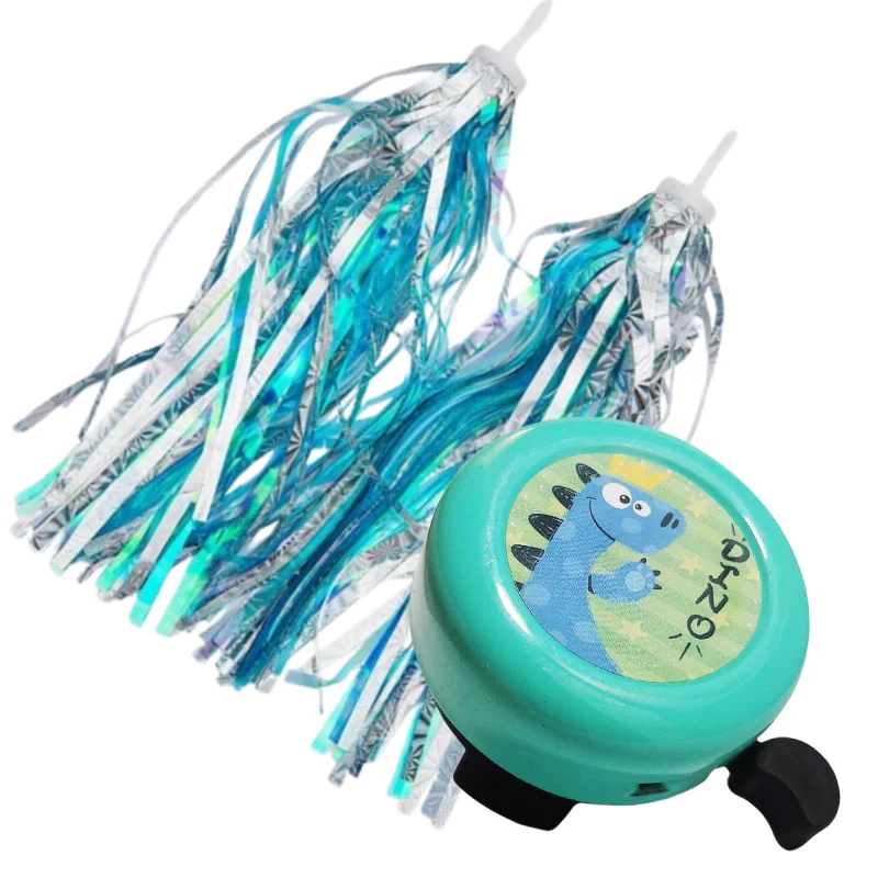 1 set Bike Bell and Bike Streamers Bicycle Pinwheel for Boys Girls Colorful Children's Bike Decor Accessories Christmas Gifts