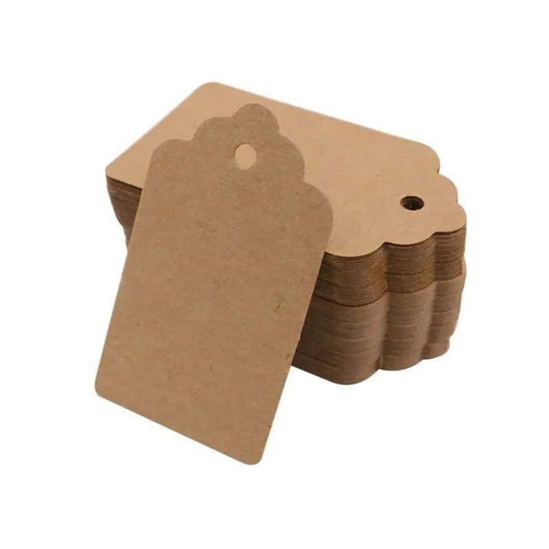 50Pcs/100Pcs Thank You Handmade Gift Tags Kraft Paper Hang Tag Label Cards for Wedding Birthday Christmas Party Decorations