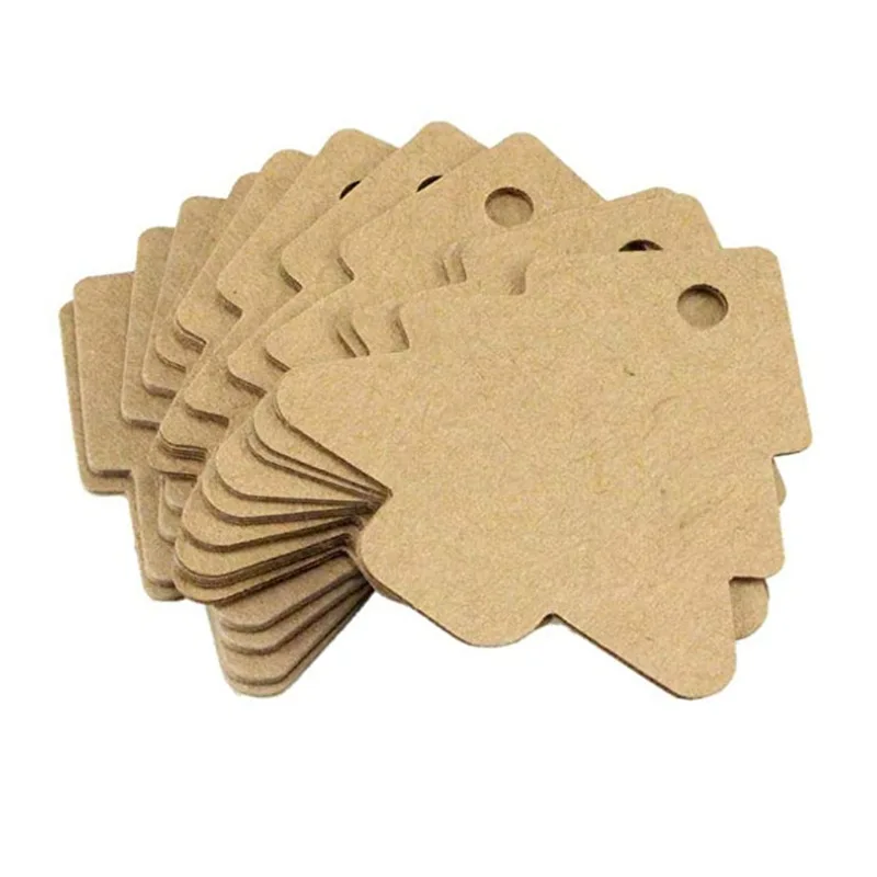 50Pcs/100Pcs Thank You Handmade Gift Tags Kraft Paper Hang Tag Label Cards for Wedding Birthday Christmas Party Decorations
