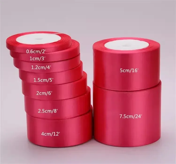 1-1.5-2-2.5-4-5cm Satin Ribbon DIY Crafts Handmade Roses Material Christmas Halloween Wedding Birthday Party Gift Wrapping Tape