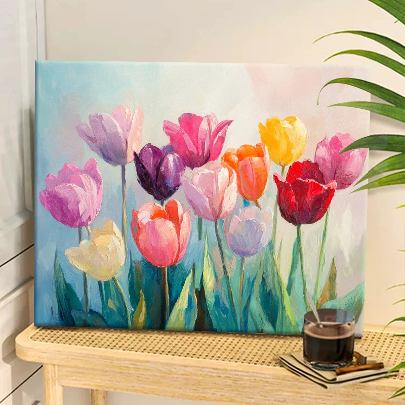 Painting By Numbers Colorful Tulips Acrylic Paint Canvas Dropshipping Portrait Family Children Photo Christmas Gifts