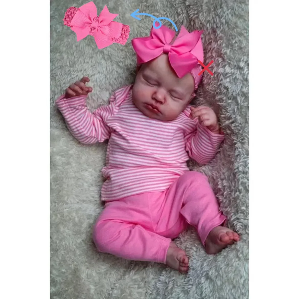MRB 50CM Already Finished Reborn Baby LouLou Asleep Doll Lifelike 3D Skin Visible Veins Handmade Doll Christmas Gift For Girl