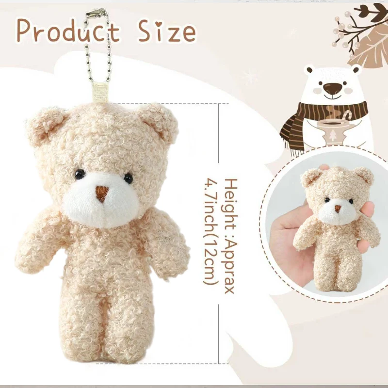 10/20/30pcs 4.7In Teddy Bears Stuffed Plush Toy Bear Plush Doll Keychain Craft Pendent DIY Wedding Birthday Christmas Party Gift